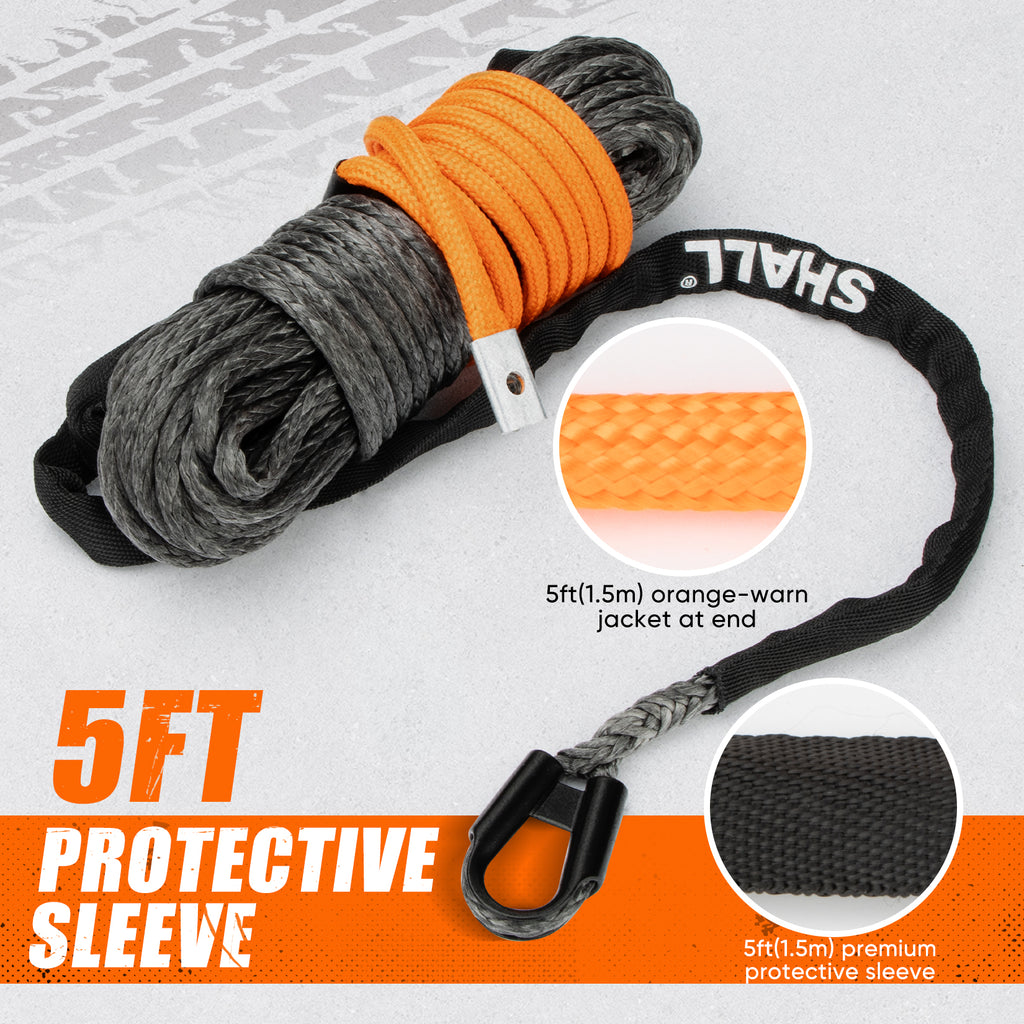 1/4 Inch x 50 Feet Synthetic Winch Rope 10,000LBS