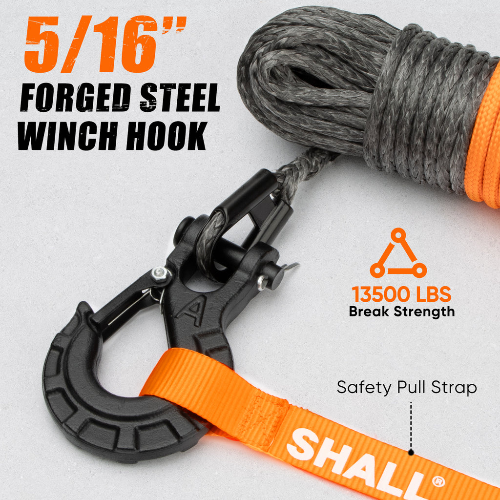 1/4 Inch x 50 Feet Synthetic Winch Rope 10,000LBS