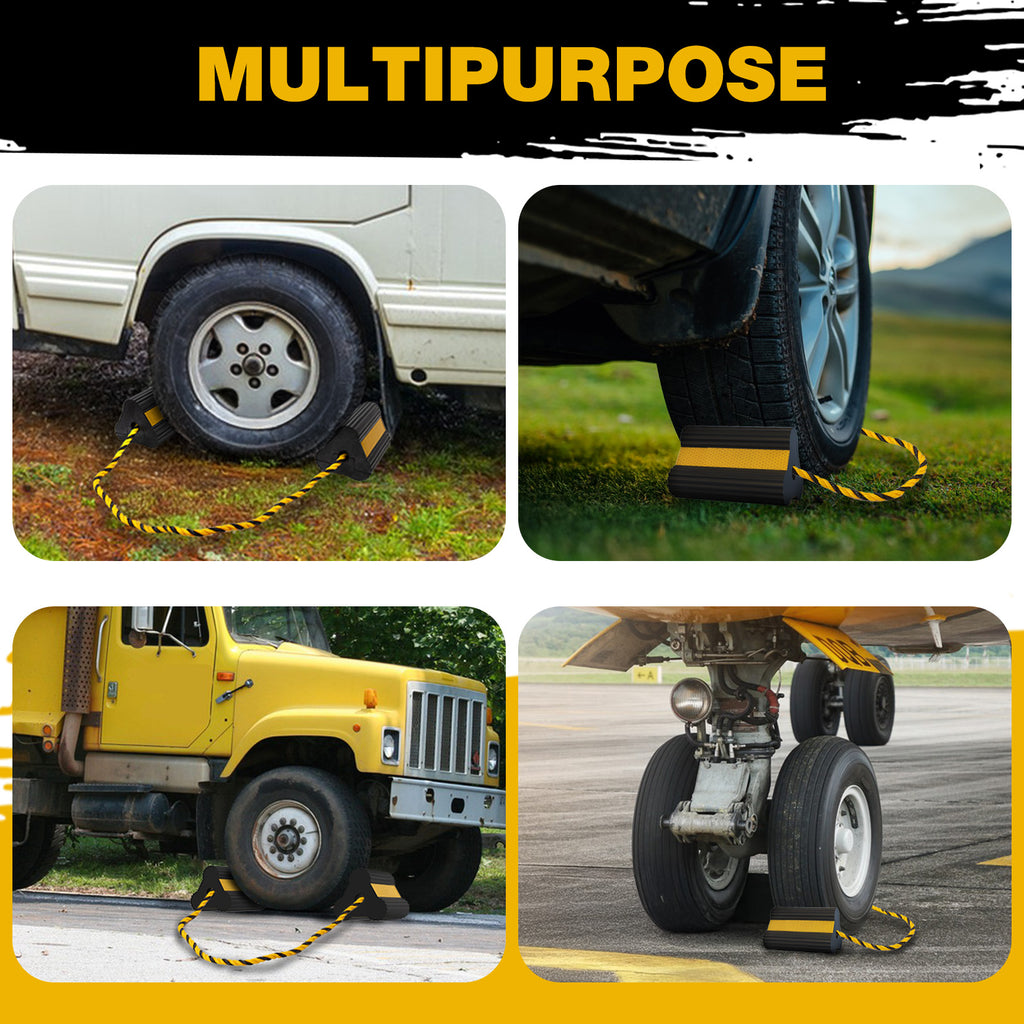 SHALL Wheel Chocks [2pair/4pack with Rope]