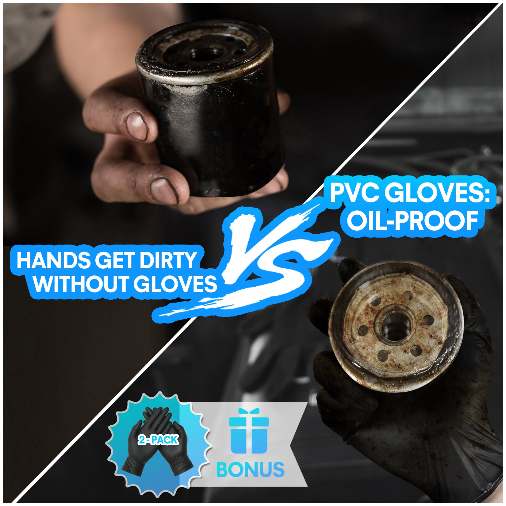 SHALL 4-Piece Oil Filter Removal Tool, Universal 3-Jaw Oil Filter Wrench, 12 Inch Adjustable Metal Oil Filter Pliers, 2-Piece Adapters & PVC Gloves Included, for Cars, Motorcycles