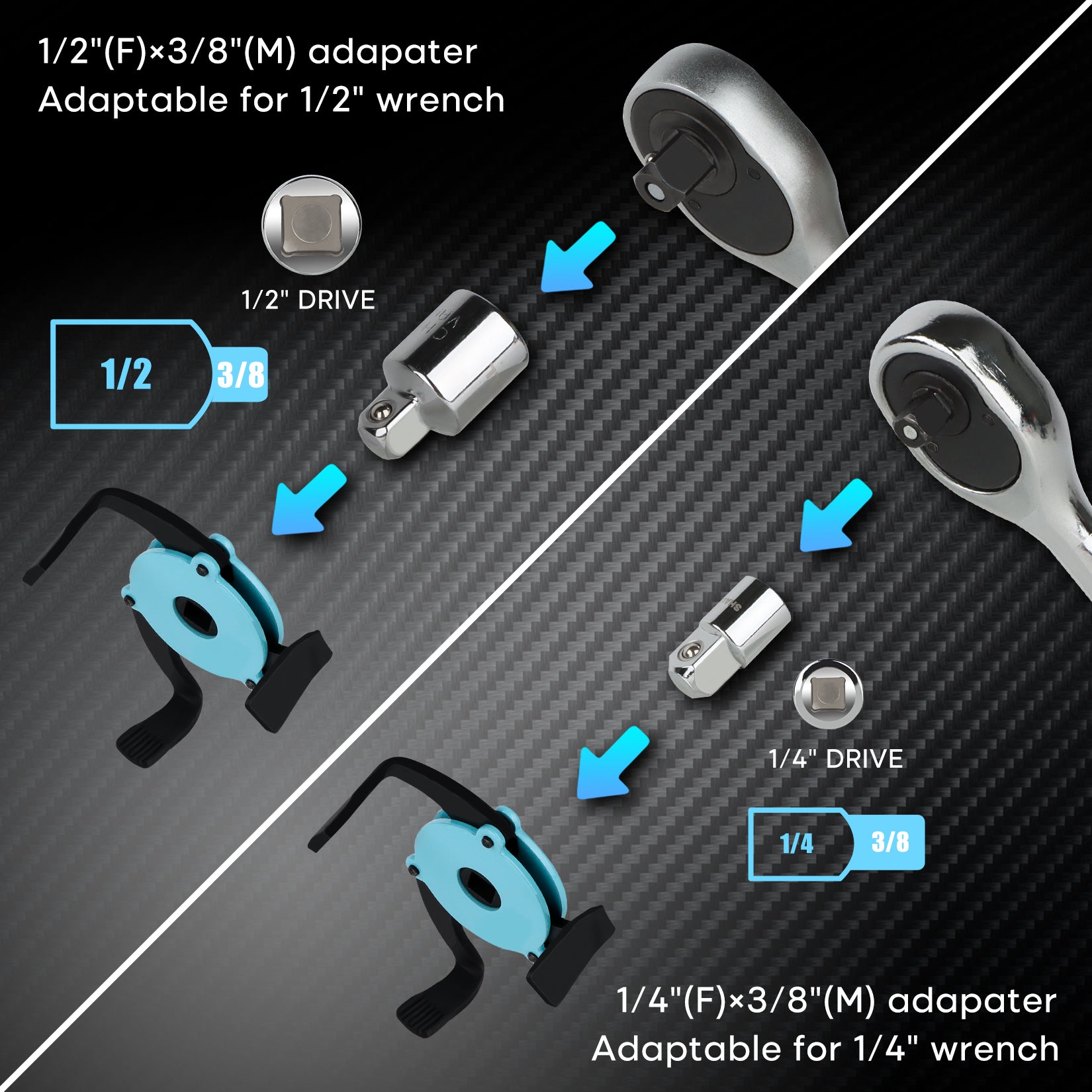 SHALL 4-Piece Oil Filter Removal Tool, Universal 3-Jaw Oil Filter Wrench, 12 Inch Adjustable Metal Oil Filter Pliers, 2-Piece Adapters & PVC Gloves Included, for Cars, Motorcycles