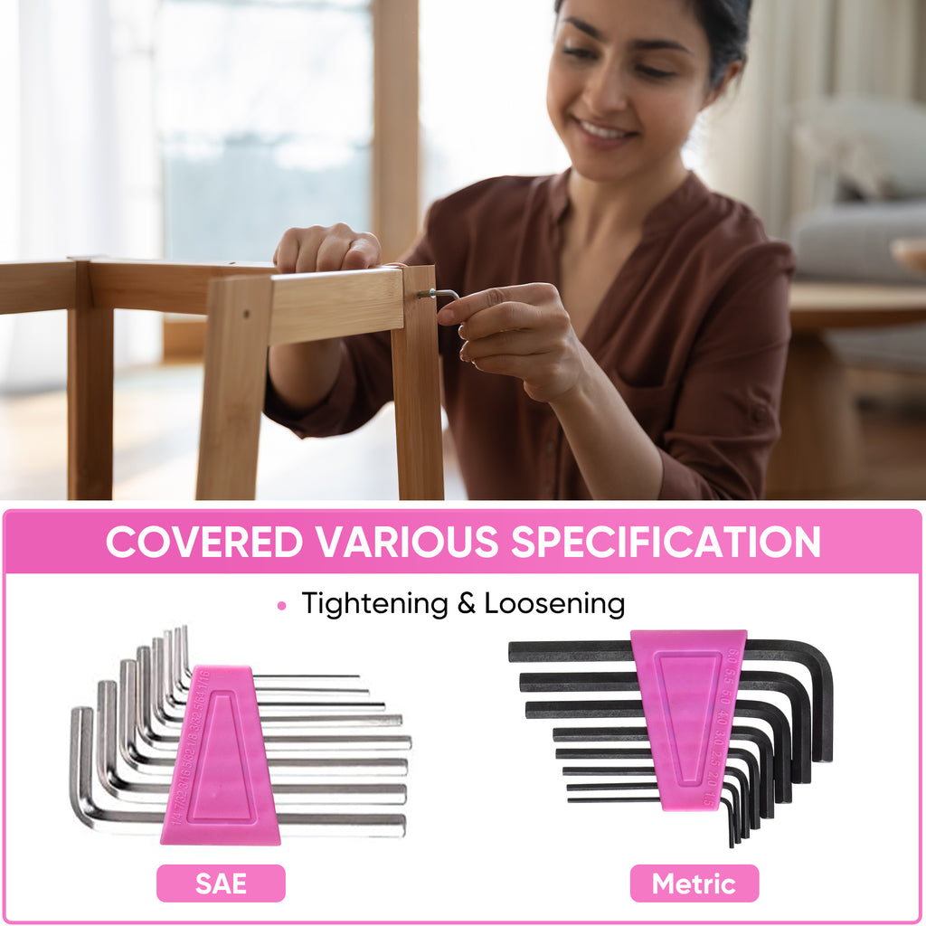 SHALL Pink Tool Set for Women, 166pcs Home Tool Kit with 12" Large Tool Bag Organizer