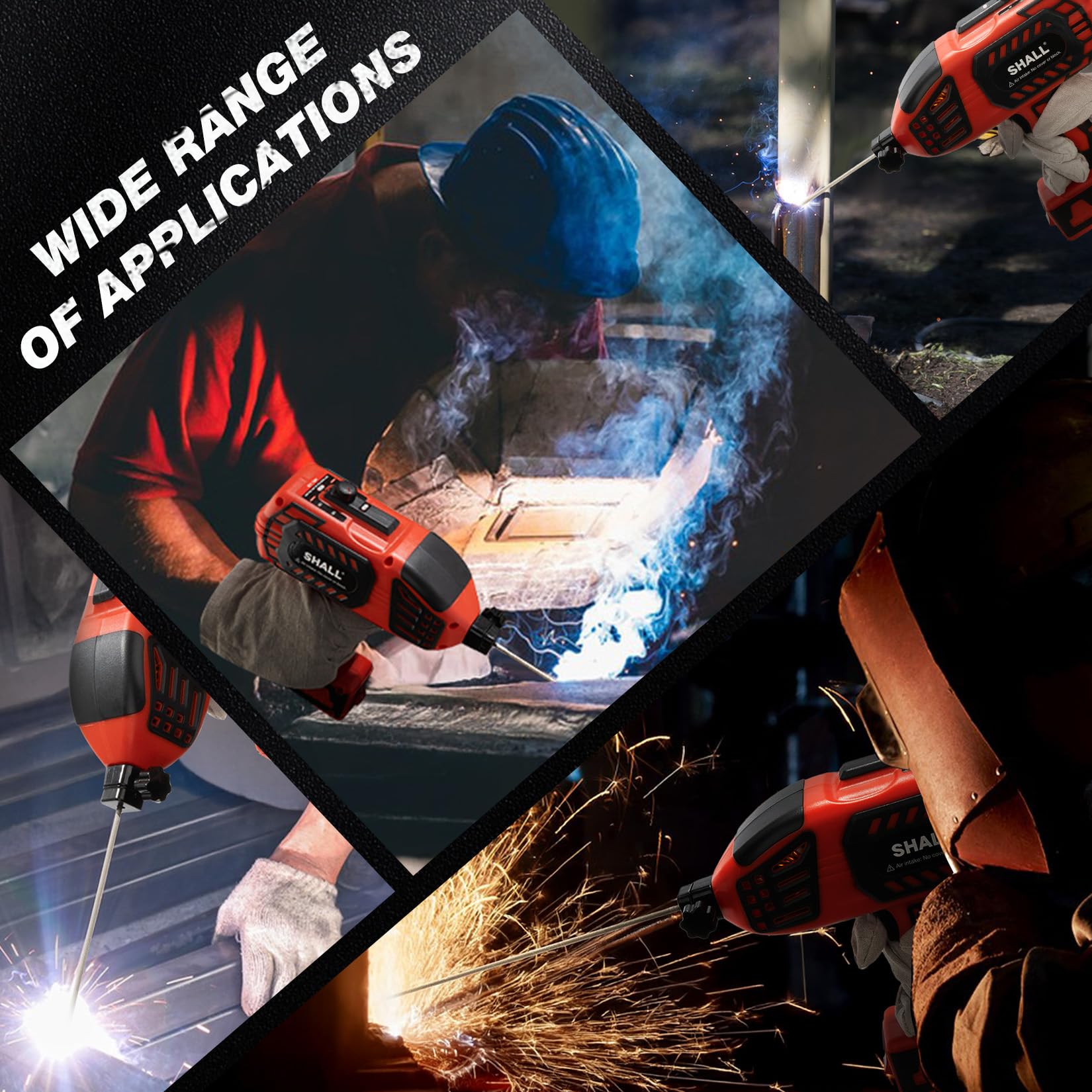 SHALL Portable Electric Welding Machine, 110V Handheld ARC Welder with IGBT Inverter, 0-120 Amp Adjustment Current for 1/16''-1/8'' Welding Rods